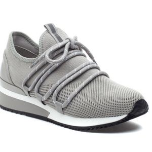 J/Slides- Mara Knit Sneaker in Grey- NEVER WORN